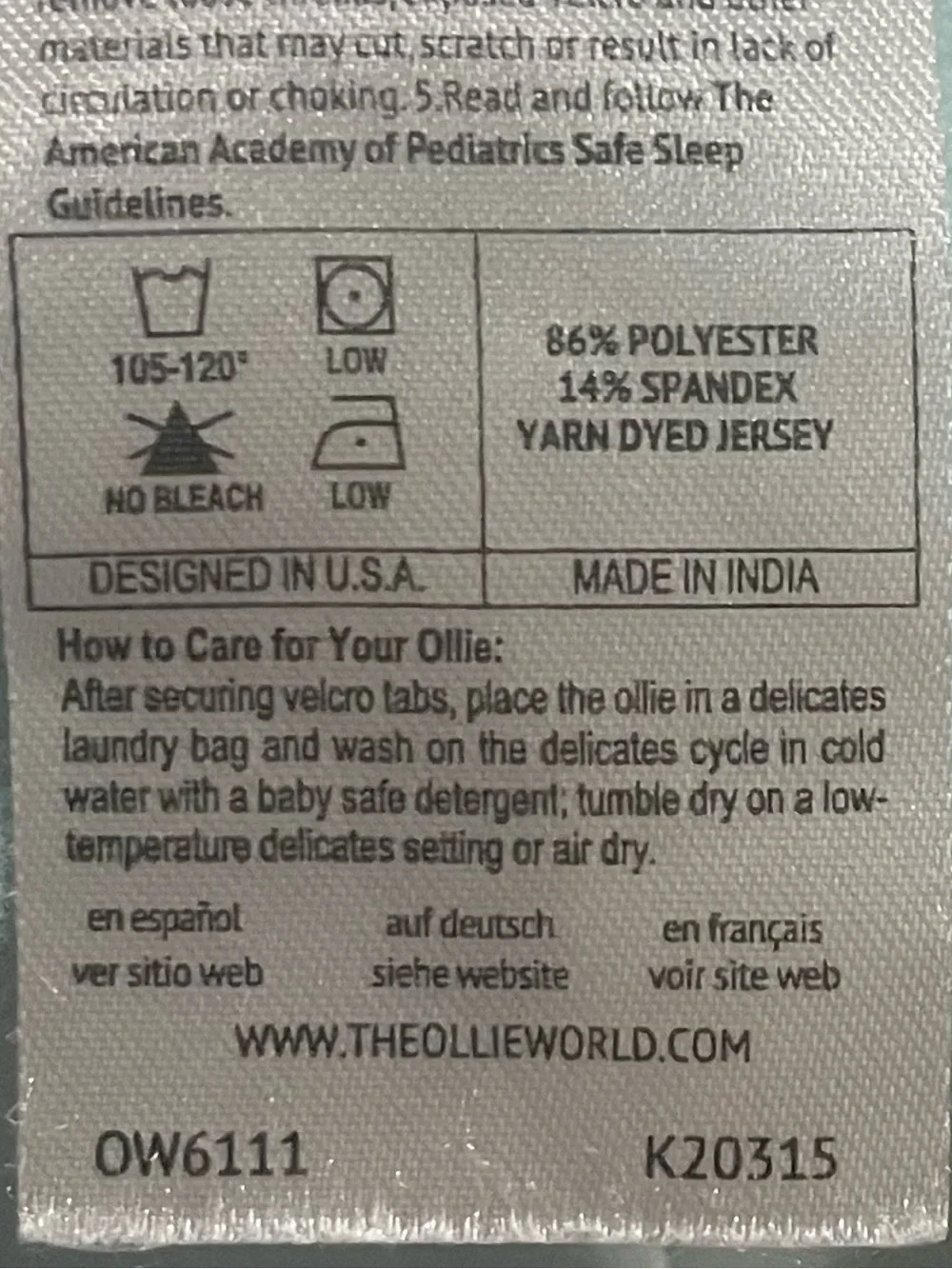 The Ollie Swaddle Sky Blue Adjustable Baby Swaddle One Size